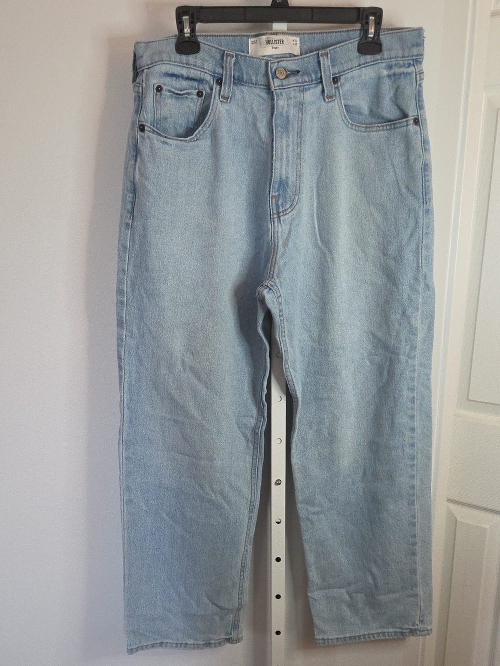 Hollister Light Wash Baggy Jeans Mens W32 Skater Y2K Wide Leg Denim Pants